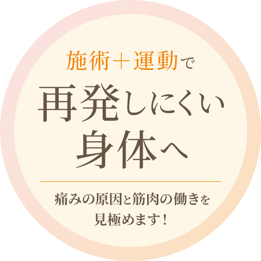 施術＋運動で 再発しにくい身体へ